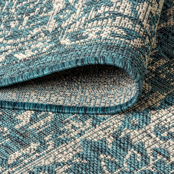 Tela Bohemian Textured Weave Floral Indoor/outdoor Area Rug